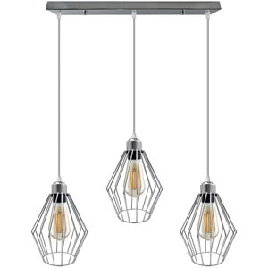 Borough Wharf Luisana 3-Light Kitchen Island Geometric Pendant Chrome 122.5cm H X 70cm W X 20cm D Borough Wharf Luisana 3-Light Kitchen Island Geometric Pendant Chrome 122.5cm H X 70cm W X 20cm D