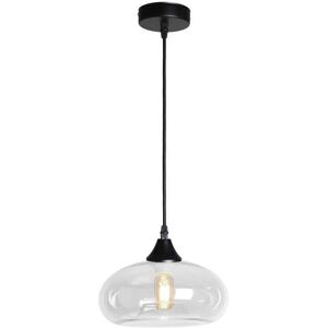 George Oliver Single Pendant With Hand Blown Glass Shade Black/Clear 18cm H X 25cm W X 25cm D George Oliver Single Pendant With Hand Blown Glass Shade Black/Clear 18cm H X 25cm W X 25cm D