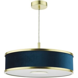 Canora Grey Avionne 3 - Light Pendant Brushed Brass/Blue 11cm H X 40cm W Canora Grey Avionne 3 - Light Pendant Brushed Brass/Blue 11cm H X 40cm W