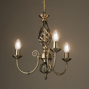 Astoria Grand Curley 3-Light Antique Brass Traditional Twist Candle Candelabra Style Chandelier Antique Brass 44cm H X 46cm W X 46cm D Astoria Grand Curley 3-Light Antique Brass Traditional Twist Candle Candelabra Style Chandelier Antique Brass 44cm H X 46cm W X 46cm D
