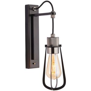 Borough Wharf Waddell 1 - Light Dimmable Black Armed Sconce Black 38.6cm H X 10cm W X 20cm D Borough Wharf Waddell 1 - Light Dimmable Black Armed Sconce Black 38.6cm H X 10cm W X 20cm D