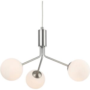 Firstlight 3-Light Sputnik Chandelier Brushed Steel/Brushed Steel/Opal White 11.02cm H X 15.74cm W X 15.74cm D Firstlight 3-Light Sputnik Chandelier Brushed Steel/Brushed Steel/Opal White 11.02cm H X 15.74cm W X 15.74cm D