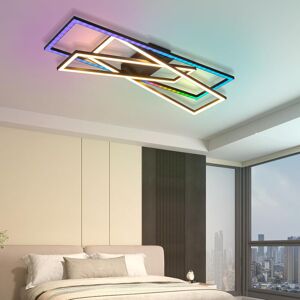 Ivy Bronx Ceiling lamp LED ceiling light living room - 36W black dimmable bedroom lamp RGB color change modern living room lamp with remote control hallway ceil Stainless Steel 13cm H X 75cm W X 23cm D Ivy Bronx Ceiling lamp LED ceiling light living room - 36W black dimmable bedroom lamp RGB color change modern living room lamp with remote control hallway ceil Stainless Steel 13cm H X 75cm W X 23cm D