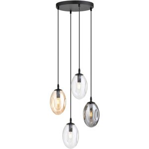 Metro Amanjot 4-Light Cluster Geometric Pendant Grey/Beige 100cm H X 40cm W Metro Amanjot 4-Light Cluster Geometric Pendant Grey/Beige 100cm H X 40cm W