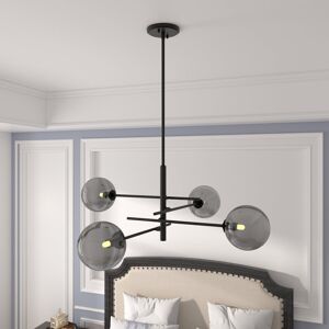 George Oliver Lithopolis 4 - Light Glass Bubble Chandelier Ceiling Light Smoke Grey/Matte Black 33.8cm H X 81.5cm W X 81.5cm D George Oliver Lithopolis 4 - Light Glass Bubble Chandelier Ceiling Light Smoke Grey/Matte Black 33.8cm H X 81.5cm W X 81.5cm D