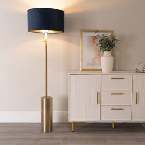 Fairmont Park Ailanny Dimmable Floor Lamp with Velvet with Inner Lamp Shade Blue/Gold 150cm H X 45cm W X 45cm D Fairmont Park Ailanny Dimmable Floor Lamp with Velvet with Inner Lamp Shade Blue/Gold 150cm H X 45cm W X 45cm D