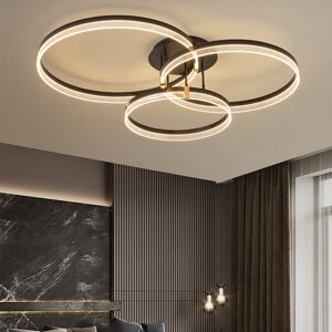 Metro LED Ceiling Light Dimmable Modern 3-Rings Black 50cm W X 50cm D Metro LED Ceiling Light Dimmable Modern 3-Rings Black 50cm W X 50cm D