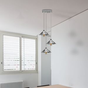 17 Stories Lac 3-Light Cluster Cone Pendant Chrome 112.5cm H X 42cm W X 42cm D 17 Stories Lac 3-Light Cluster Cone Pendant Chrome 112.5cm H X 42cm W X 42cm D