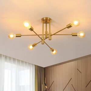 Corrigan Studio Industrial 6-Light Retro Chandelier Lamps Ceiling Light For Bedroom Living Room Lamp Gold 32cm H X 71cm W X 71cm D Corrigan Studio Industrial 6-Light Retro Chandelier Lamps Ceiling Light For Bedroom Living Room Lamp Gold 32cm H X 71cm W X 71cm D