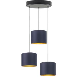 Canora Grey Ilana 3 - Light Drum Pendant Navy/Black Canora Grey Ilana 3 - Light Drum Pendant Navy/Black