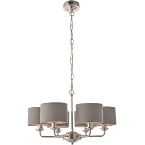 Fairmont Park Landover 6-Light Shaded Chandelier Bright Nickel 22cm H X 58cm W X 58cm D Fairmont Park Landover 6-Light Shaded Chandelier Bright Nickel 22cm H X 58cm W X 58cm D
