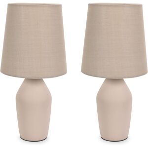 Metro Daiva Pair of Coffee Ceramic Table Lamps with Coffee Shades Brown 25cm H X 18cm D Metro Daiva Pair of Coffee Ceramic Table Lamps with Coffee Shades Brown 25cm H X 18cm D