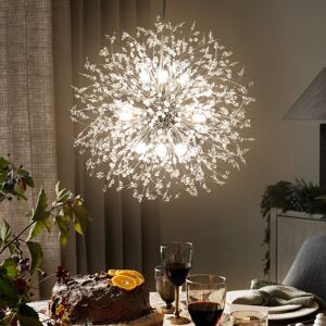 Etta Avenue Dandelion 9-Light Sputnik Crystal Chandelier Starburst Sunburst Ceiling Lighting Chrome 50cm H X 50cm W X 50cm D Etta Avenue Dandelion 9-Light Sputnik Crystal Chandelier Starburst Sunburst Ceiling Lighting Chrome 50cm H X 50cm W X 50cm D