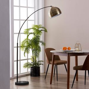 Ebern Designs Hartfield 173cm Arched Floor Lamp Black Marble/Brass 173cm H X 32cm W X 110.2cm D Ebern Designs Hartfield 173cm Arched Floor Lamp Black Marble/Brass 173cm H X 32cm W X 110.2cm D