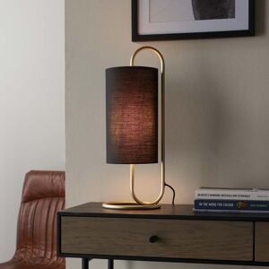 Ivy Bronx Balalan 50Cm Table Lamp Antique Brass Base/Black Shade 50cm H X 18.5cm W X 20cm D Ivy Bronx Balalan 50Cm Table Lamp Antique Brass Base/Black Shade 50cm H X 18.5cm W X 20cm D