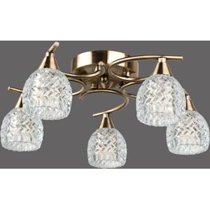 Latitude Run Trang 5-Light 40cm Antique Brass Semi Flush Mount Ceiling Light for Low ceilings Antique Brass 14cm H X 40cm W X 40cm D Latitude Run Trang 5-Light 40cm Antique Brass Semi Flush Mount Ceiling Light for Low ceilings Antique Brass 14cm H X 40cm W X 40cm D