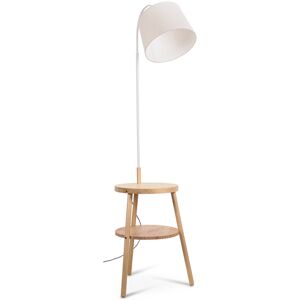 George Oliver Lompico Light Wood Side Table Shelved Tripod Floor Lamp with Fabric Shade White 167cm H X 43cm W X 43cm D George Oliver Lompico Light Wood Side Table Shelved Tripod Floor Lamp with Fabric Shade White 167cm H X 43cm W X 43cm D