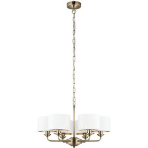 Fairmont Park Landover 6 Light Chandelier Antique Brass /Vintage White Fairmont Park Landover 6 Light Chandelier Antique Brass /Vintage White