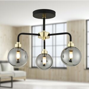 Mercury Colello 3-Light 40cm Semi Flush Mount Black/Gold 30cm H X 40cm W X 40cm D Mercury Colello 3-Light 40cm Semi Flush Mount Black/Gold 30cm H X 40cm W X 40cm D