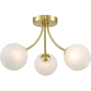 Fairmont Park Semi Flush Mount Satin Brass 28cm H X 37cm W X 37cm D Fairmont Park Semi Flush Mount Satin Brass 28cm H X 37cm W X 37cm D