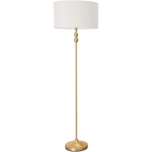 Rosdorf Park Saylorsburg Candlestick Floor Lamp with Velvet Lamp Shade Gold Metal/White Fabric 151cm H X 45cm W X 45cm D Rosdorf Park Saylorsburg Candlestick Floor Lamp with Velvet Lamp Shade Gold Metal/White Fabric 151cm H X 45cm W X 45cm D
