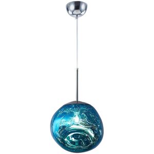 Metro Lava Pendant Light – Modern Melted Glass Ceiling Light With Mirror Finish For Living Room Or Bedroom Silver/Navy 130cm H x 30cm W x 30cm D Metro Lava Pendant Light – Modern Melted Glass Ceiling Light With Mirror Finish For Living Room Or Bedroom Silver/Navy 130cm H x 30cm W x 30cm D