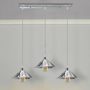 17 Stories Kosaka 3-Light Kitchen Island Cone Pendant Chrome 112.5cm H X 72cm W X 22cm D 17 Stories Kosaka 3-Light Kitchen Island Cone Pendant Chrome 112.5cm H X 72cm W X 22cm D