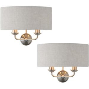 Fairmont Park Landover 2 - Light Dimmable Brushed Chrome Up & Downlight Brushed Chrome 1.5cm H X 35cm W X 17.5cm D Fairmont Park Landover 2 - Light Dimmable Brushed Chrome Up & Downlight Brushed Chrome 1.5cm H X 35cm W X 17.5cm D