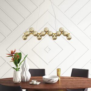 Mercury Broadus 19 - Light Kitchen Island Globe Pendant Gold/Cognac 24cm H X 95cm W X 24cm D Mercury Broadus 19 - Light Kitchen Island Globe Pendant Gold/Cognac 24cm H X 95cm W X 24cm D