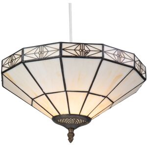 Lark Manor Barfleur 33cm Tiffany Style Cream Glass Bowl Pendant Shade Beige;Cream 22cm H X 33cm W X 33cm D Lark Manor Barfleur 33cm Tiffany Style Cream Glass Bowl Pendant Shade Beige;Cream 22cm H X 33cm W X 33cm D