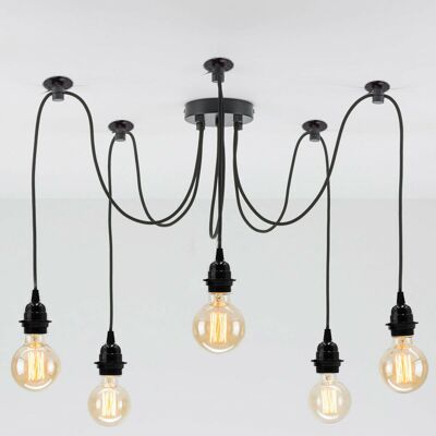 Borough Wharf Segarra 6 - Light Black Cluster Pendant Black 202cm H X 12cm W X 12cm D Borough Wharf Segarra 6 - Light Black Cluster Pendant Black 202cm H X 12cm W X 12cm D
