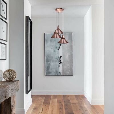Borough Wharf Collinsville 3 - Light Cluster Pendant Copper 114.5cm H X 22cm W X 42cm D Borough Wharf Collinsville 3 - Light Cluster Pendant Copper 114.5cm H X 22cm W X 42cm D