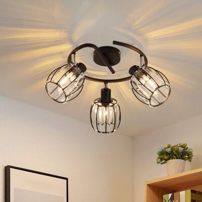 Metro Ceiling Spotlight Black 3 -Light E14 Round Ceiling Light Matte Black 21cm H X 26cm W X 26cm D Metro Ceiling Spotlight Black 3 -Light E14 Round Ceiling Light Matte Black 21cm H X 26cm W X 26cm D