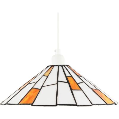 17 Stories Contemporary White Tiffany Pendant Light Shade With Orange Accents By Orange 11cm H X 30cm W X 30cm D 17 Stories Contemporary White Tiffany Pendant Light Shade With Orange Accents By Orange 11cm H X 30cm W X 30cm D