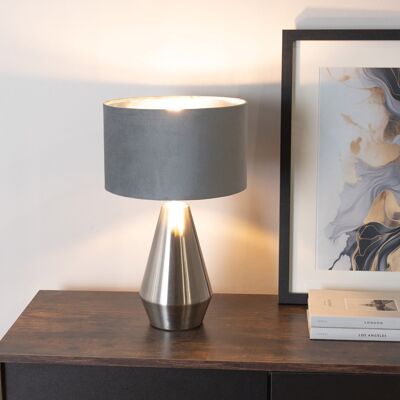 Fairmont Park Alamar Metal Table Lamp Grey/Silver 41cm H X 25cm W X 25cm D Fairmont Park Alamar Metal Table Lamp Grey/Silver 41cm H X 25cm W X 25cm D