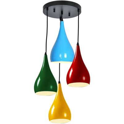 George Oliver Aitana 4 - Light Cluster Pendant Yellow;Red;Green;Blue 127.5cm H X 32cm W X 32cm D George Oliver Aitana 4 - Light Cluster Pendant Yellow;Red;Green;Blue 127.5cm H X 32cm W X 32cm D