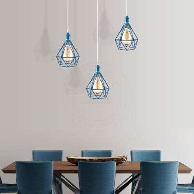 Metro Allaynah 3 - Light Silver Kitchen Island Pendant Blue 117.5cm H X 70cm W X 20cm D Metro Allaynah 3 - Light Silver Kitchen Island Pendant Blue 117.5cm H X 70cm W X 20cm D
