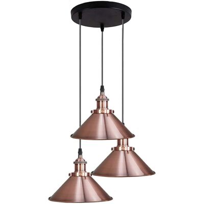 Breakwater Bay Murraysville 3 - Light Cluster Dome Pendant Copper/Black 114.5cm H X 40cm W X 40cm D Breakwater Bay Murraysville 3 - Light Cluster Dome Pendant Copper/Black 114.5cm H X 40cm W X 40cm D