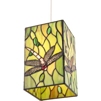 Astoria Grand Stained Glass Dragonfly Rectangular Tiffany Pendant Light Shade By Green 20cm H X 13cm W X 13cm D Astoria Grand Stained Glass Dragonfly Rectangular Tiffany Pendant Light Shade By Green 20cm H X 13cm W X 13cm D