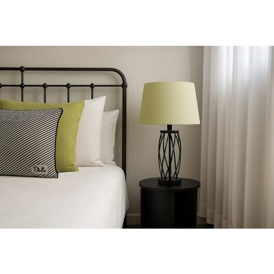 Fairmont Park Alexarae 50cm Black Frame Style Table Lamp with Linen Shade Green 50cm H X 33cm W X 33cm D Fairmont Park Alexarae 50cm Black Frame Style Table Lamp with Linen Shade Green 50cm H X 33cm W X 33cm D
