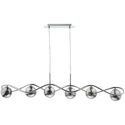 Canora Grey Axenia 6 - Light Kitchen Island Pendant Polished Chrome/Smoked 21cm H X 107cm W Canora Grey Axenia 6 - Light Kitchen Island Pendant Polished Chrome/Smoked 21cm H X 107cm W