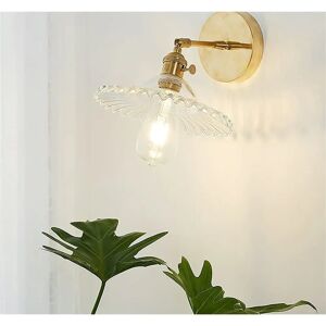 URBNLIVING Industrial Vintage Modern Edison Wall Light Sconce E27 Wall Lamp With Brass Lamp Holder Up& Down Lighting Direction Glass Lampshade For Bedroom Loft L yellow 6.0 H x 22.0 W x 22.0 D cm