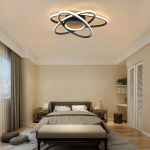 Metro Dimmable LED ceiling light: 77W with remote control. Modern black 8.5 H x 42.0 W x 42.0 D cm