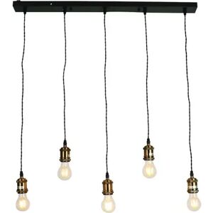 Morplan Antique 5-Light Kitchen Island Bulb Pendant black 100.0 H x 120.0 W x 7.0 D cm