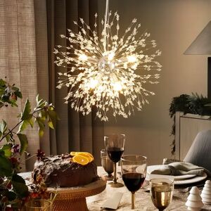 Etta Avenue Dandelion 8-Light Sputnik Crystal Chandelier Starburst Sunburst Ceiling Lighting gray