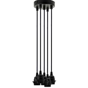 Borough Wharf Silwell 5 - Light Cluster Bulb Pendant black 12.5 W x 100.0 D cm