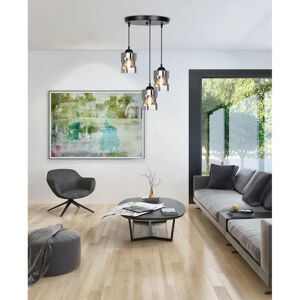 Candellux Lighting 3 - Light Jar Dome Pendant black 35.0 W x 35.0 D cm