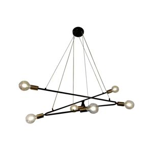 Corrigan Studio Lysette 6 -Light Geometric Linear Pendant black/yellow 48.0 H x 110.0 W x 37.0 D cm