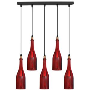 George Oliver Borden 5-Light Kitchen Island Bulb Pendant red 128.0 H x 50.0 W x 128.0 D cm