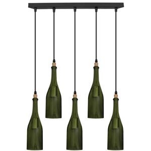 George Oliver Borden 5-Light Kitchen Island Bulb Pendant green 128.0 H x 50.0 W x 128.0 D cm